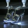 190 Series 13/15cm Heel 3/4.5cm Platform LED Luminous Night Club Show Shoes Fish Toe Clear Heels Women's Sandals  LFD