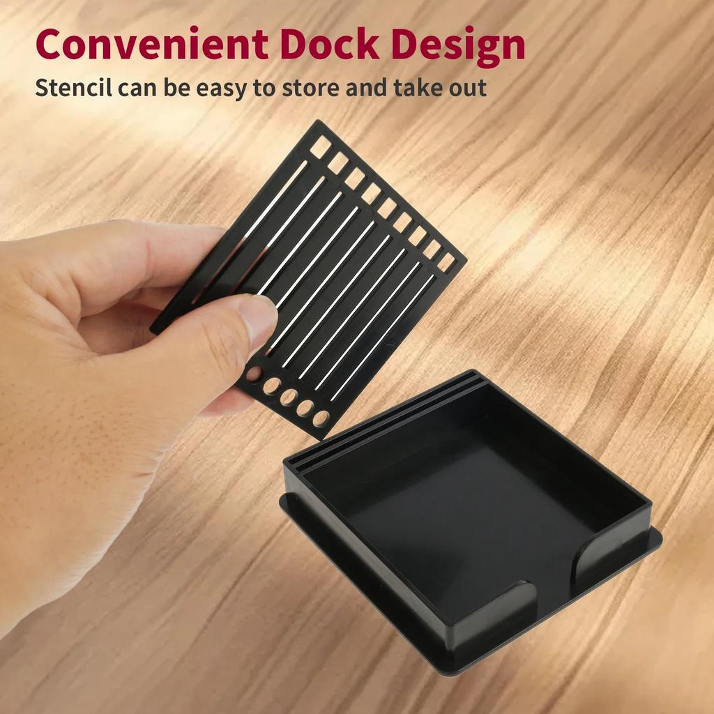 2Pcs Convenience Sticker Storage Box with Stencil Sticky Note Dispenser Plastic for 3x3Self-Sticky Note Pads(Sticky Not Contain)