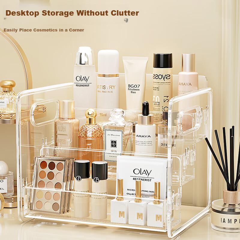 Bingyou Transparent Acrylic Cosmetic Storage Box Desktop Makeup Organizer Staircase Perfume Rack