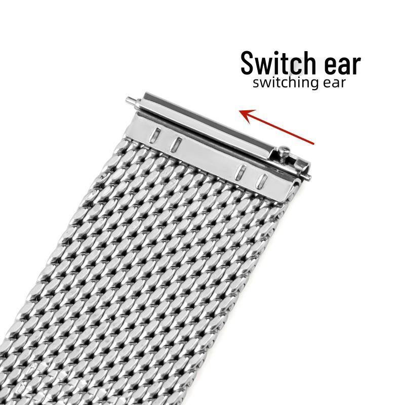 Milan Nise 1.0 Thick Line Double Buckle Watch Strap, Compatible with DW Stainless Steel Mesh, 20/22/24mm.