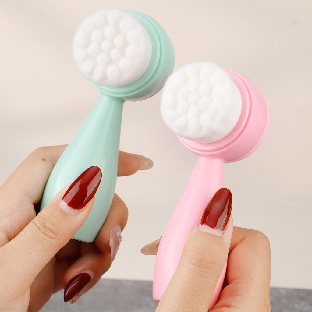 1 Polka Dot Soft Bristle Facial Cleansing Brush Deep Cleaning Silicone Soft Bristle Manual