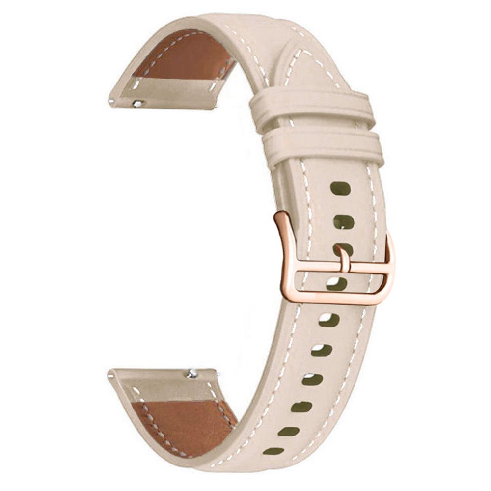 For Garmin Vivoactive 5/Venu 2 Plus/Venu Sq PU Leather Watch Strap Gold Buckle 20mm Watch Band