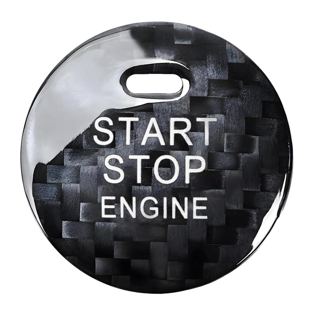 Real Carbon Fiber Push Start Button Cover Fit for Mazda 3 6 CX-5 CX-9 MX-5 Miata, Car Interior Keyless Start Button Decorations Accessories 1 Pack