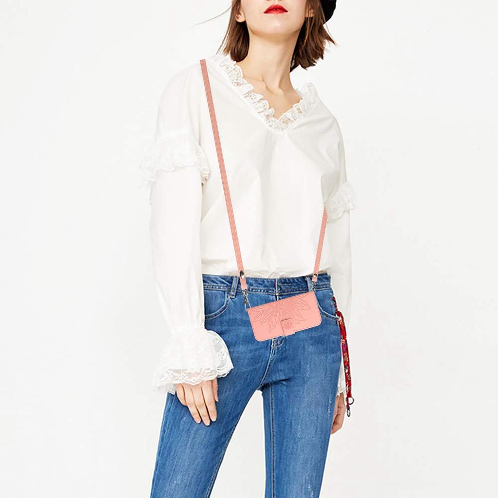 HT04 For Samsung Galaxy A56 5G/M56 5G Case Sunflower Imprint PU Leather Phone Cover with Long Strap