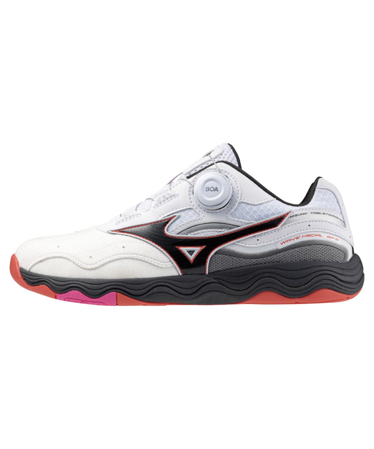

Mizuno Wave Medal SP5 Table Tennis and Size 2E Shoes, Stability, Cushioning, Responsiveness, White/Black/Red, 24.0 cm,