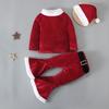 Christmas Unisex Children Long Sleeved Top Flared Pants Hat Sets Costume Makeup