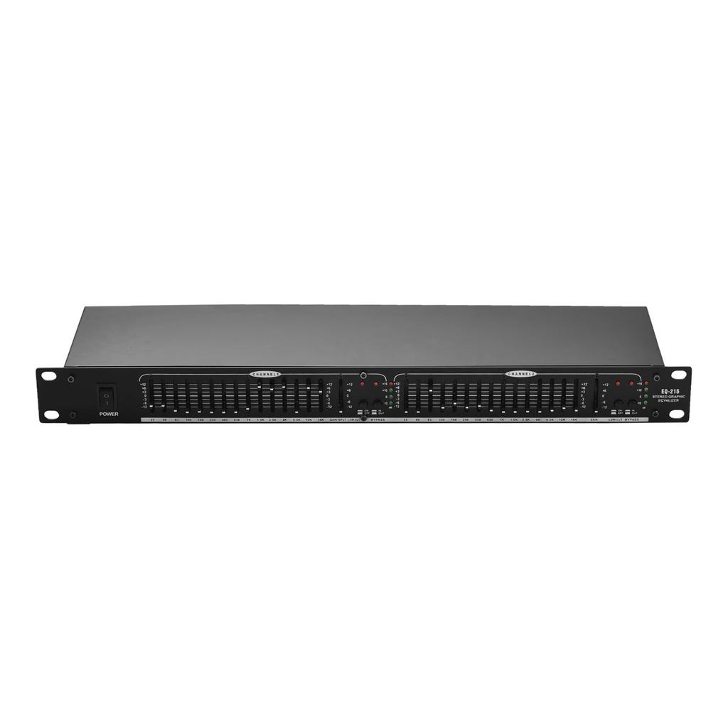 EQ 215 Dual Channel 15 Band Equalizer 1U Rack Mount 2 channel Stereo Graphic Equalizer