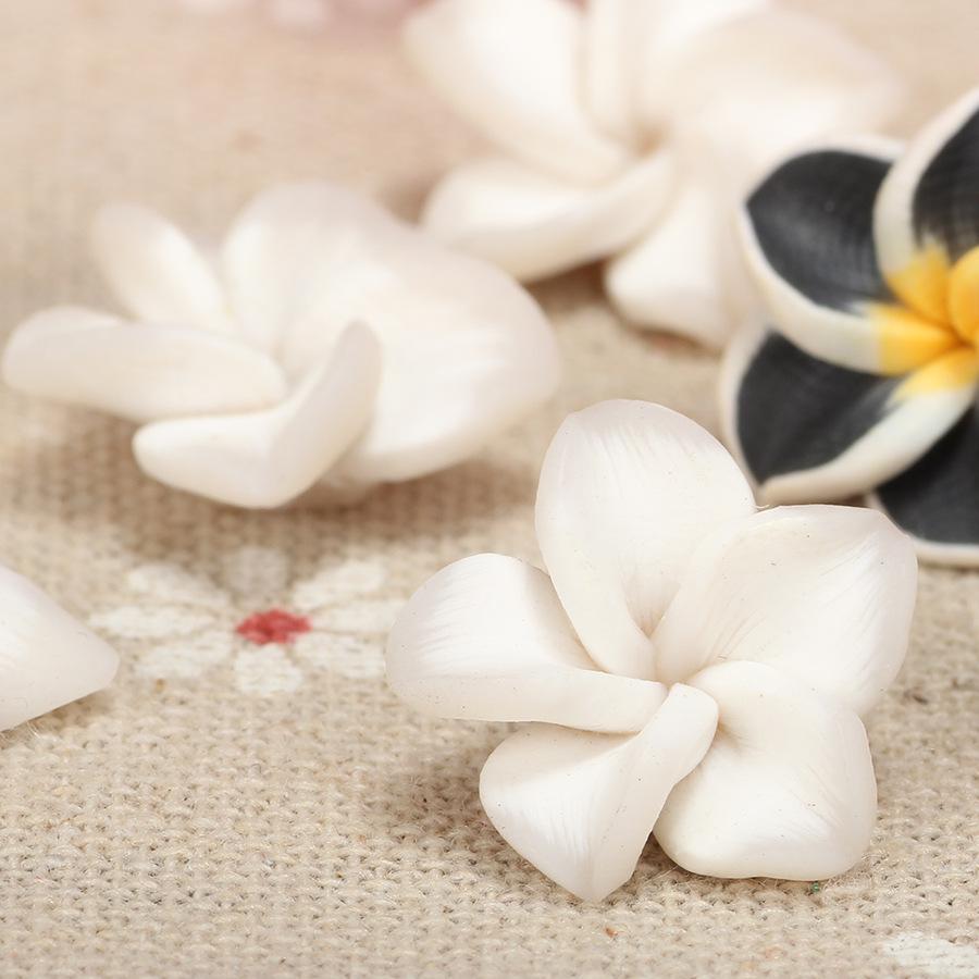 15mm Polymer Clay Plumeria Egg Flower Beads for DIY Bracelet and Necklace Jewelry Making