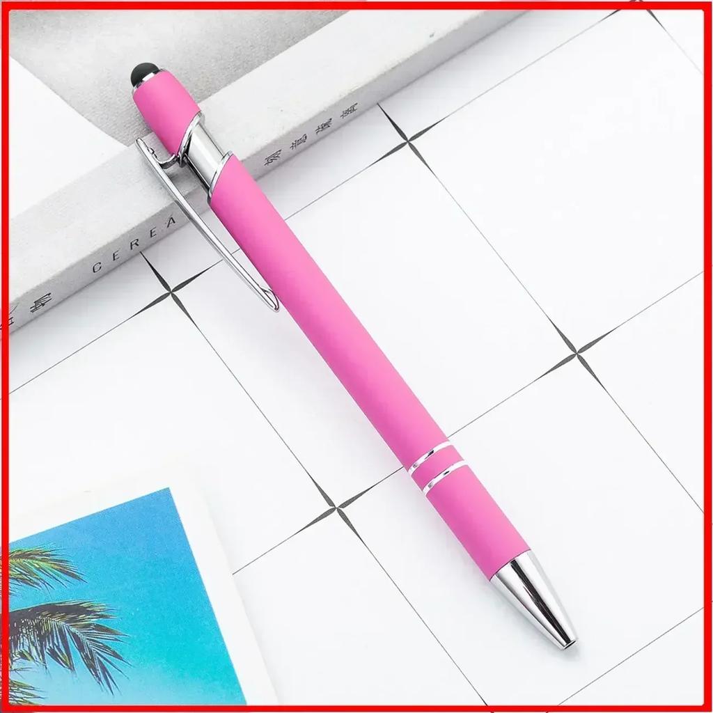 20-200 pens Wholesale Metal Ballpoint Pen Touch Screen Pen Office School Advertising Pen Custom Logo Text Laser Engraving