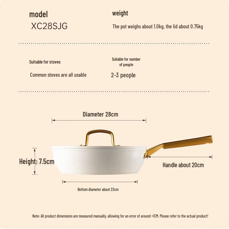 COOKER KING 28cm Aluminum Alloy Frying Pan with Lid