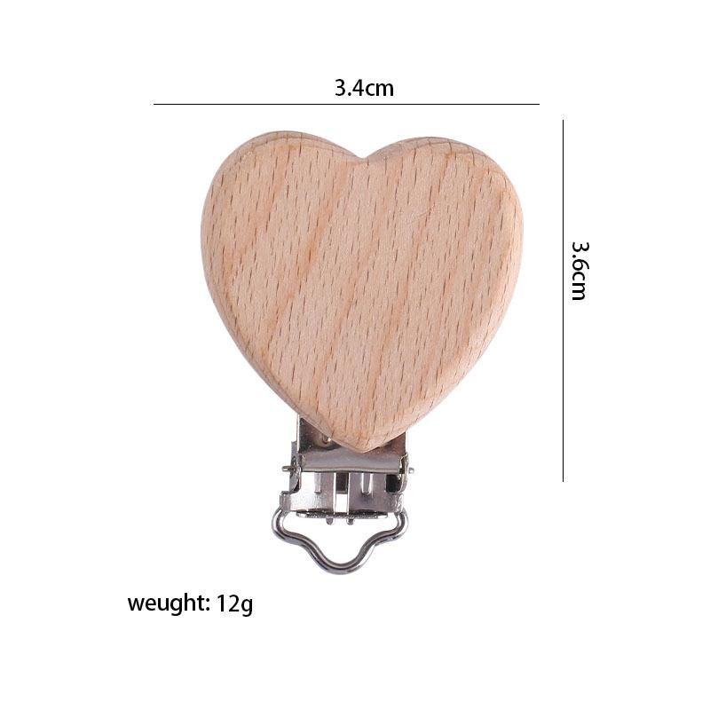 1Pcs Cute Modelling Beech Wood Pacifier Clip Baby DIY Cartoon Animal Wooden Log Pacifier Clips Nipple Chain Holder BPA Free
