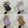 Stylish Pu Leather Women's Black Shoulder Bag 2023 Trendy Small Square Handbag