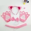 Cats Costume Set Includes Cats Tail Headband Bowtie Glove Skirt Halloween Catgirl Dress up Outfit for Kid Women Cosplay