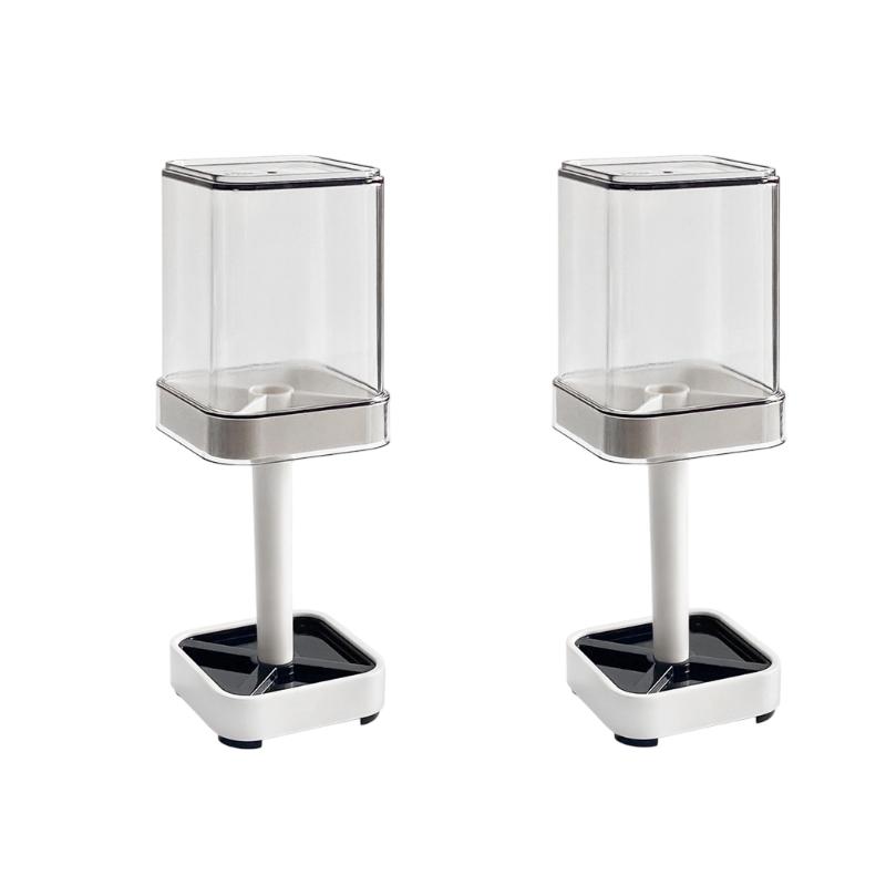 1/2pcs Toothbrush Holder with Drainage & Cups, Keeps Counter Dry and Organized, Bathroom Storage Set for Family