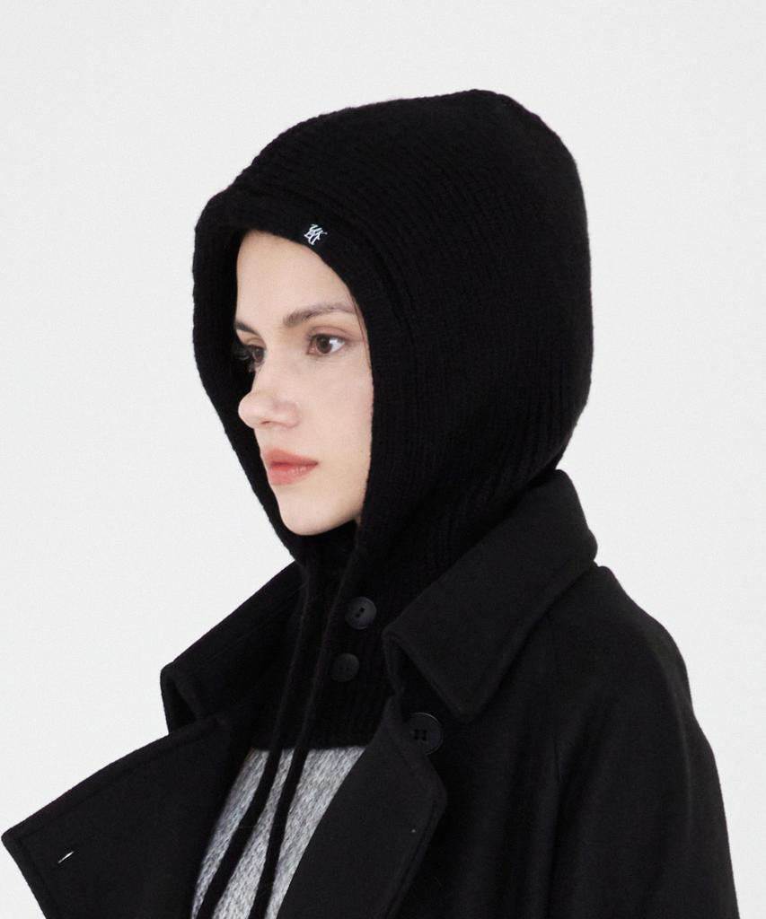 ULUK Lucida Black Label Button String Wool Balaclava_Black