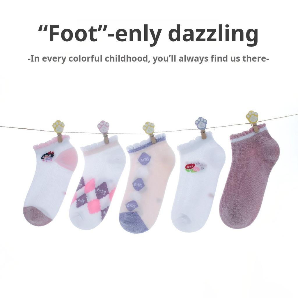 5 pairs of girls' socks for comfort, baby student boat socks