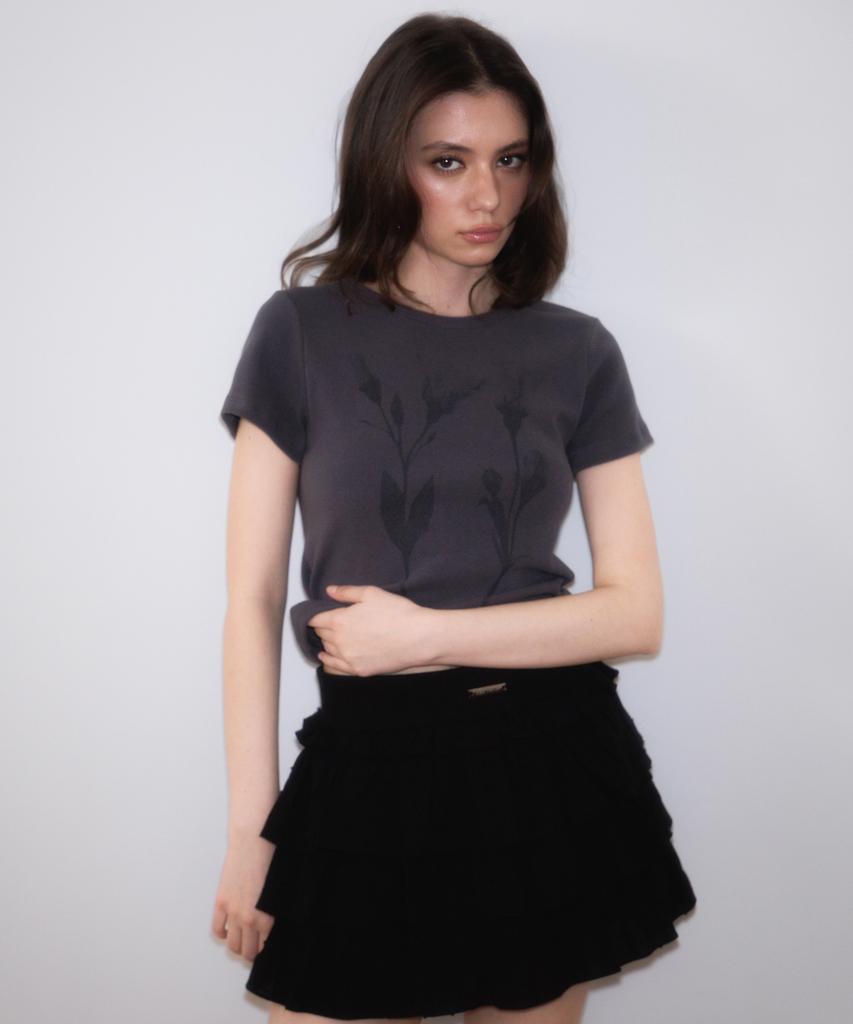 ROSEFRANTZ Lovely Flare Cancan Mini Skirt [Black]