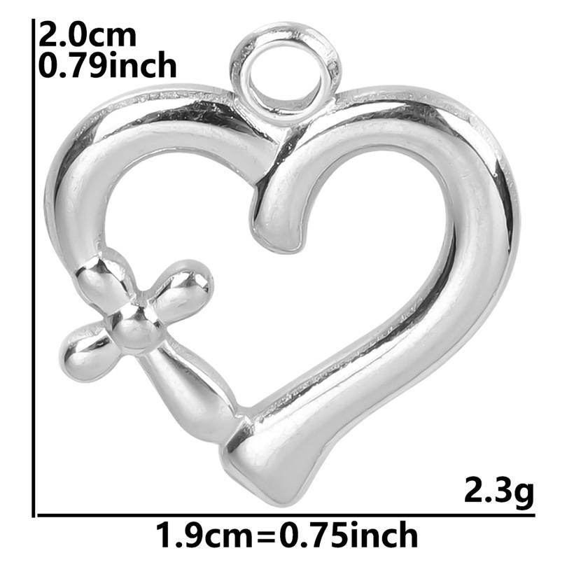 6pcs Titanium/Stainless Steel Heart Charms For Jewelry Making Supplies Fashion Diy Love Pendant Wings Flower Landscape Materials