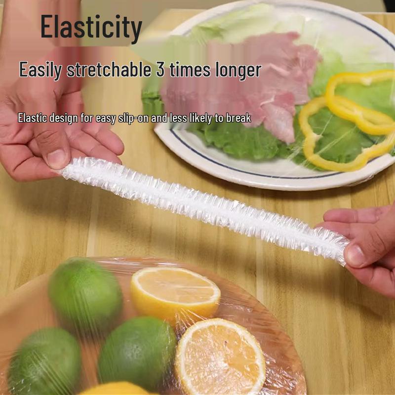 100-Piece Colored Cling Film Covers: Food-Grade Disposable PE Wraps for Vegetable Preservation