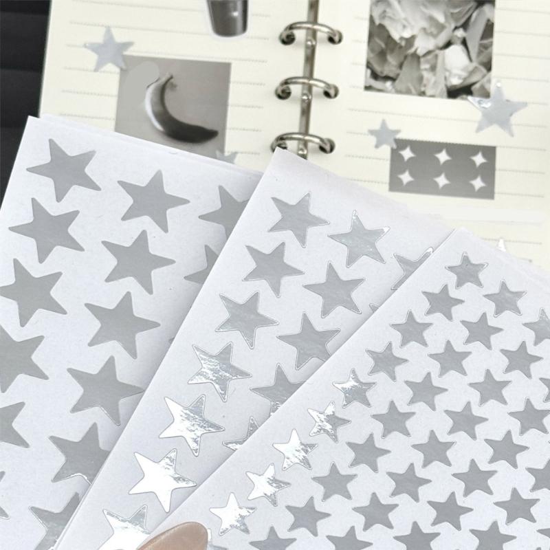 Glitzernde metallische Sternaufkleber Haftende Sternaufkleber Etiketten für Scrapbooking Geschenkpapier Journal Kinder Motivationsaufkleber