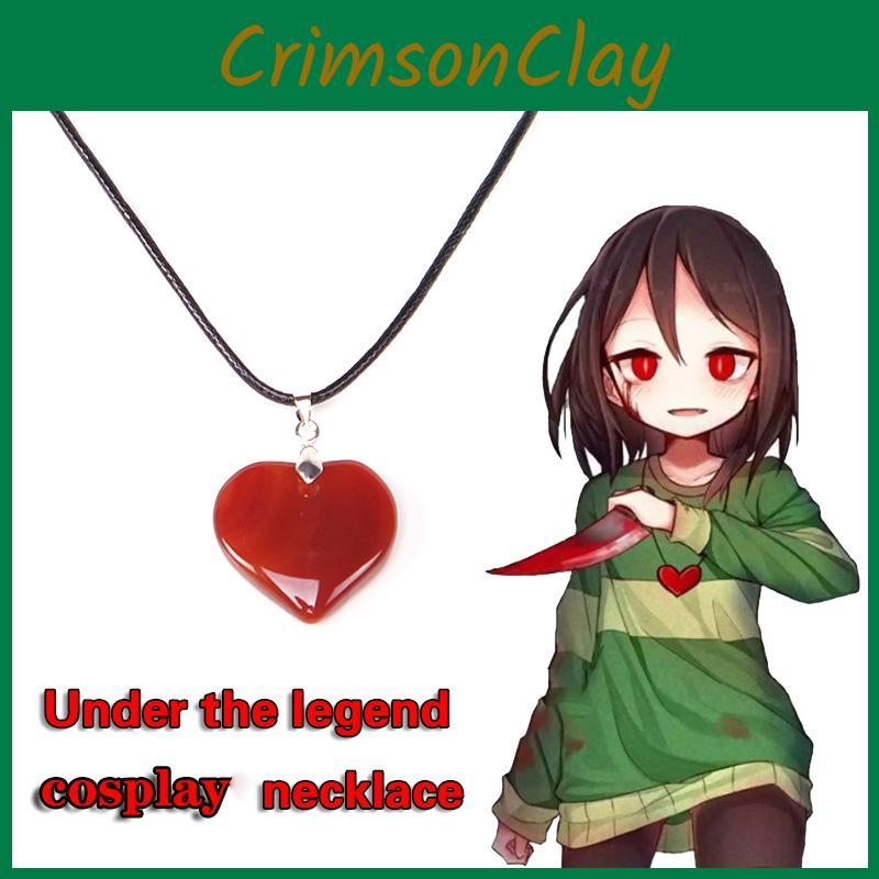 Undertale Love Chara Cosplay Necklace Heart Cosp Pendant Diameter Periphera Game