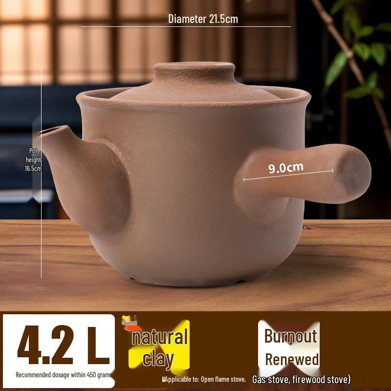 Traditional Clay Herbal Medicine Decoction Pot