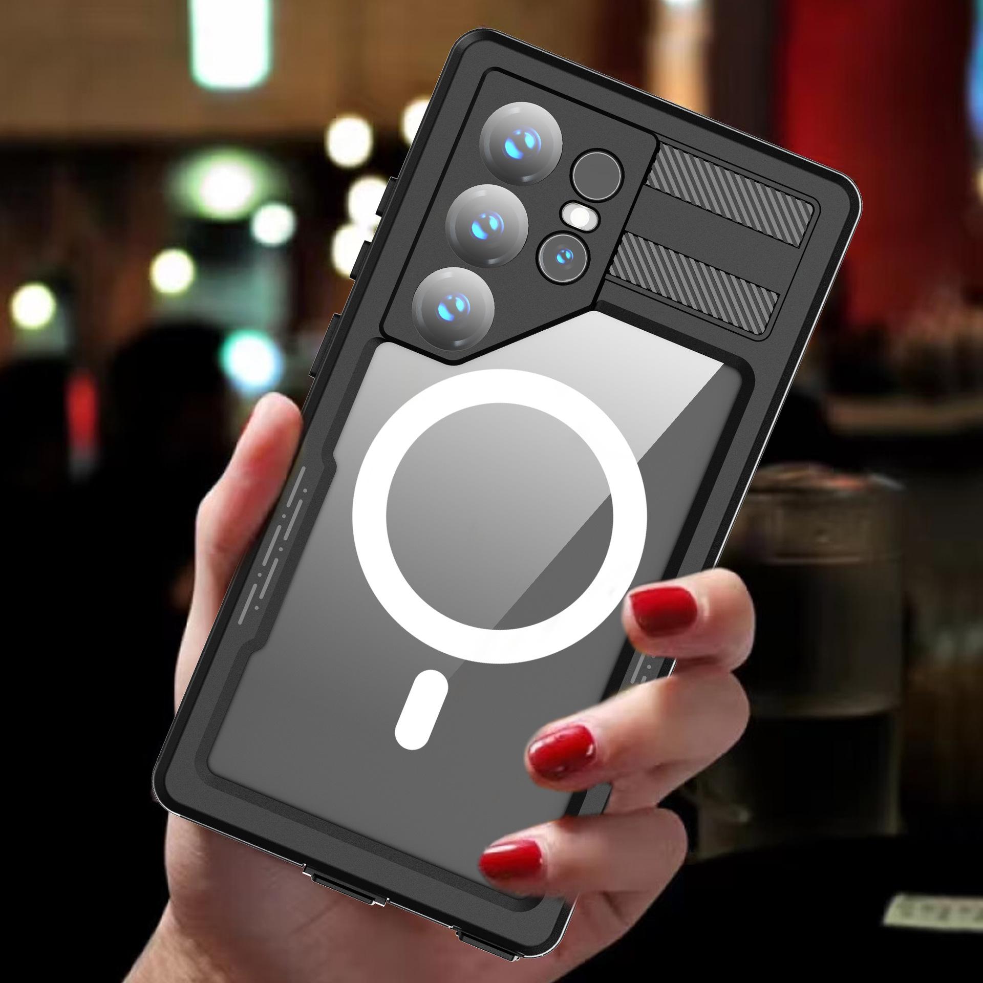 Red Pepper Waterproof Magnetic Case for Samsung S24/S24 Ultra - Drop-Proof Protection S24 чёрный