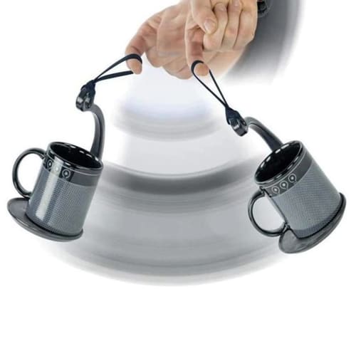 GAOHOU Spill-Free Drink Holder, Portable Anti-Vibration Cup Holder with Mug Shelf and Overflow Flap Cover, Kitchen Tool for Coffee and Tea