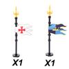 Middle Ages Empire Flag Pole Building Blocks Military Castle Lion Teutonic Knight Soldier Figures Roman Warrior Sheild Brick Toy