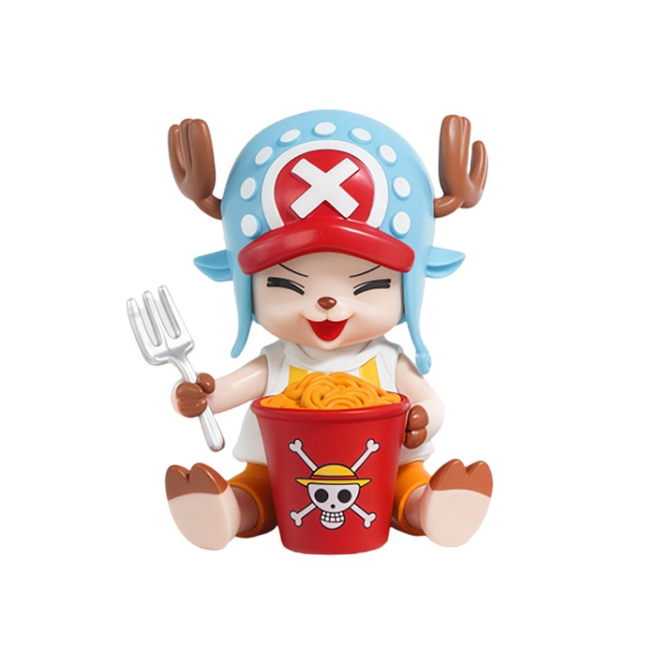 1-8Pcs One Piece Q Edition Doll Food Series Cute Luffy Zoro Ace Sanji Yamato Model Cartoon Collect Car Desk Decoration Toy Gift
