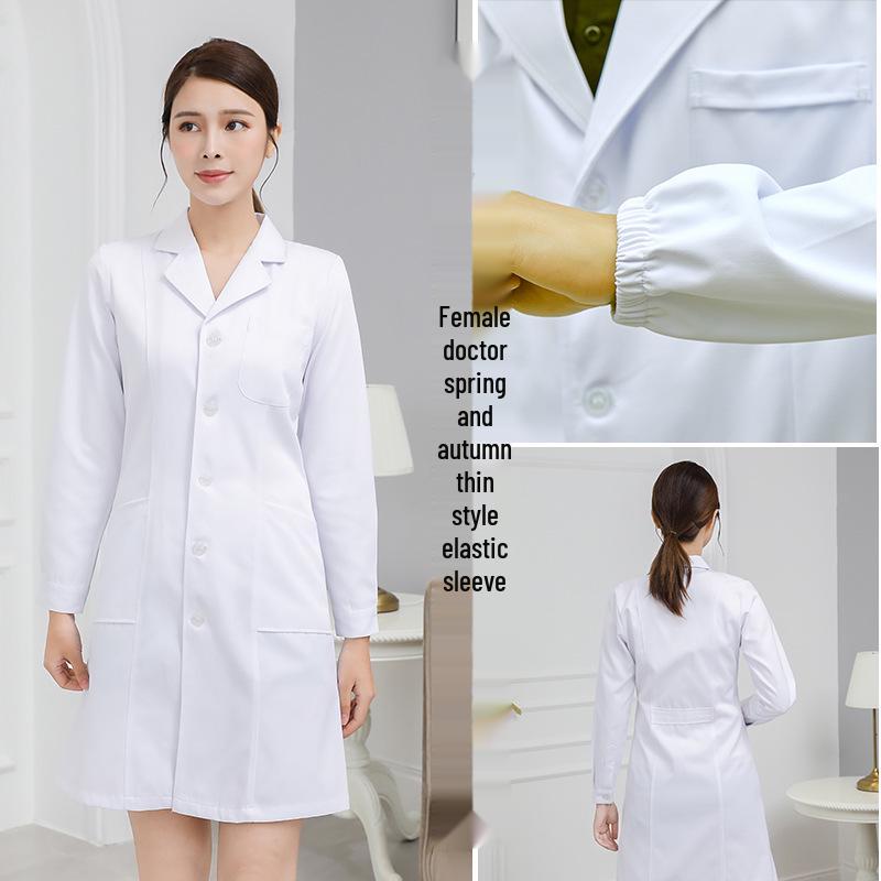 Saint Snowland Îmbrăcăminte medicală unisex: Halat Alb cu Mâneci Lungi și Scurte, Protecție Muncă Albastru pentru Utilizare Spitalicească și de Laborator