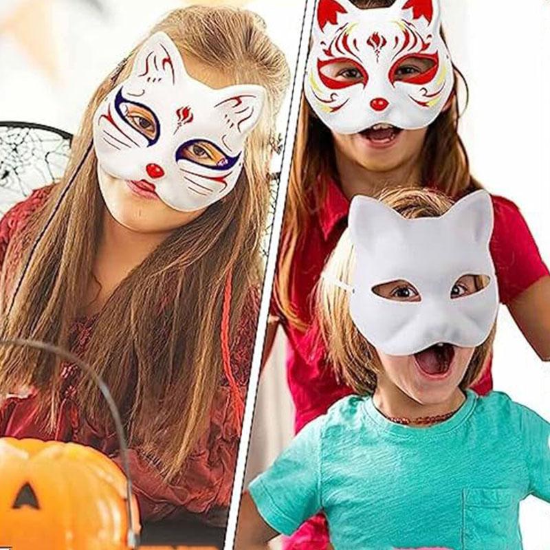 3/5PCS Paper Cat Mask Animal Masks for Crafts Fox Mask Therian Room Decor