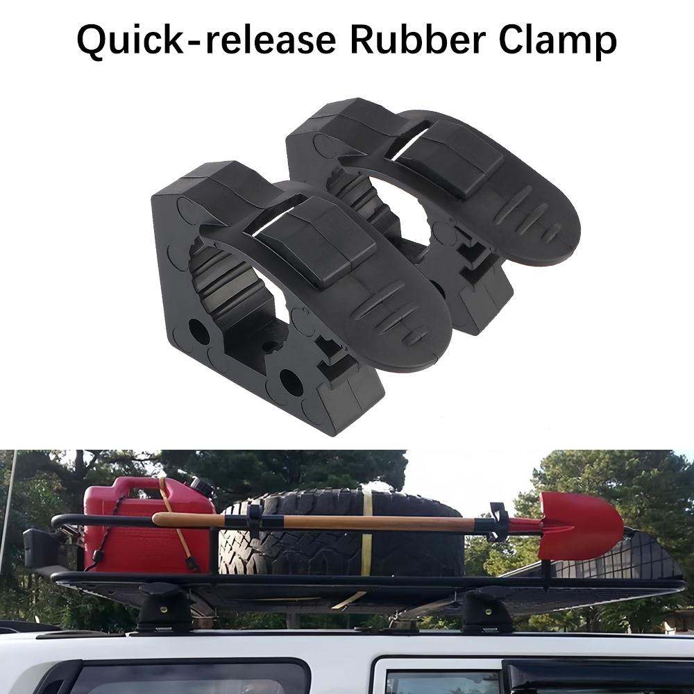 Rubber Clamp Mount Fits 1"~1.5" Diameter Tools 2pcs Handle Keeper Rubber Handle Keeper Clamp Mount Bracket Shovel Holder Mount Quick-Release