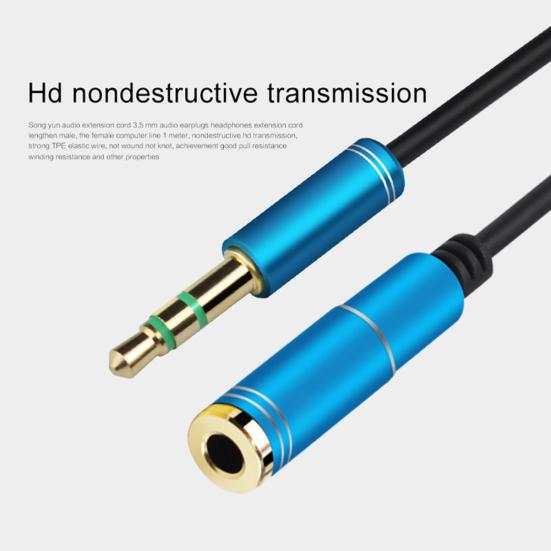 1/2/3m Male to Female 3.5mm Audio Aux Headphone Cable Extension Stereo Cord
