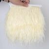 1Meter Red Ostrich Feathers Trim on Tape Ribbon Fringe 8-10cm Fabric Skirt Sewing Trimmings Feather Dress Clothes Decoration