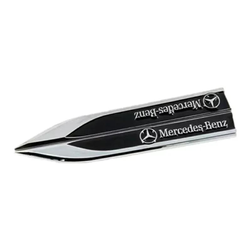 Hot 2025 For AMG W124 2pcs 3D Metal Car Fender Side Wing Emblem Badge Sticker For Mercedes Benz New B/C/E Class A Class C200L GL