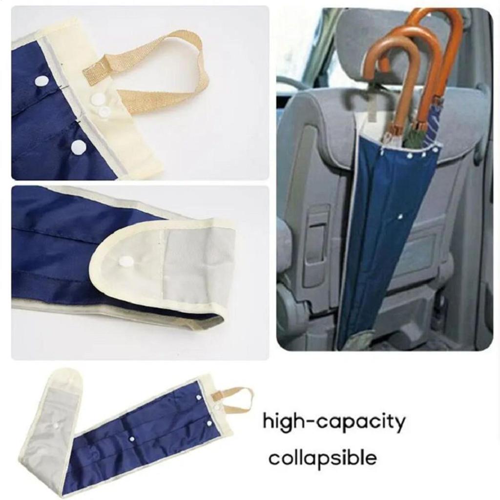 Universal Fit Car Seat Back Umbrella Holder Waterproof Polyester Organizer Reusable Storage Pouch for Neat Vehicle
