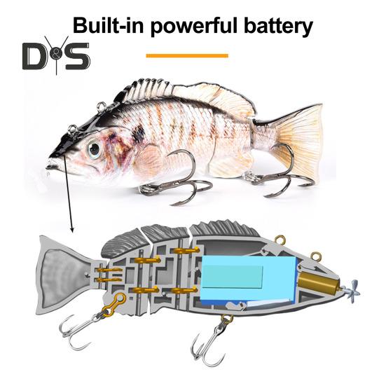 Nălucă de Pescuit Electrică Multi-Articulată de 13.5CM/39.3G/54G cu Flotor Reîncărcabilă USB Luminoasă LED Swimbait Robotic Momeală Artificială Accesorii de Pescuit