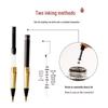 Portable Metal Calligraphy Pen: Fine and Soft Brush for Small and Regular Script, Ideal for Sutra Copying and Logo Design.