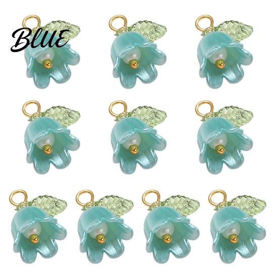 Three-dimensional Flower Charm 10Pcs DIY Pendant Three-Dimensional Simulation Texture Resin