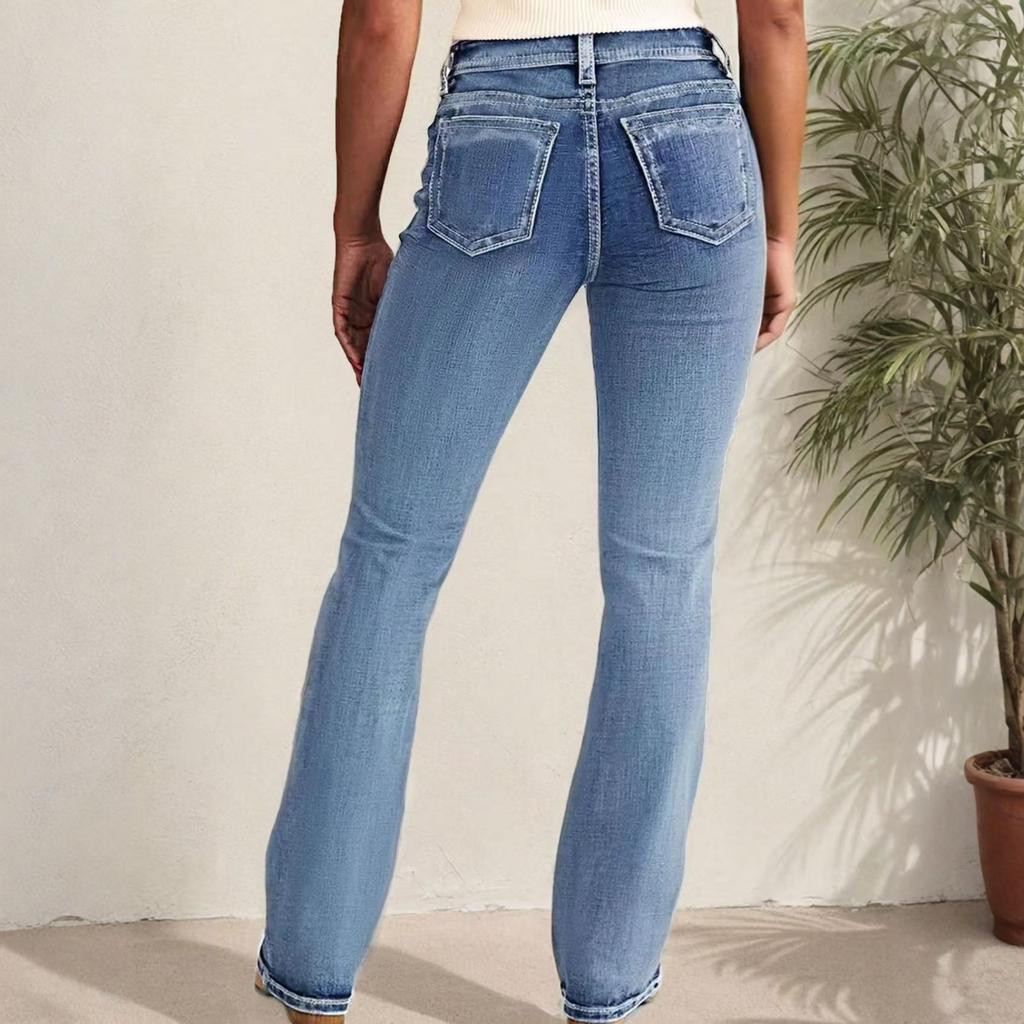 Women Baggy Mid Waist Jeans Wide Leg Loose Denim Pants Straight Leg Cropped Barrel Jeans