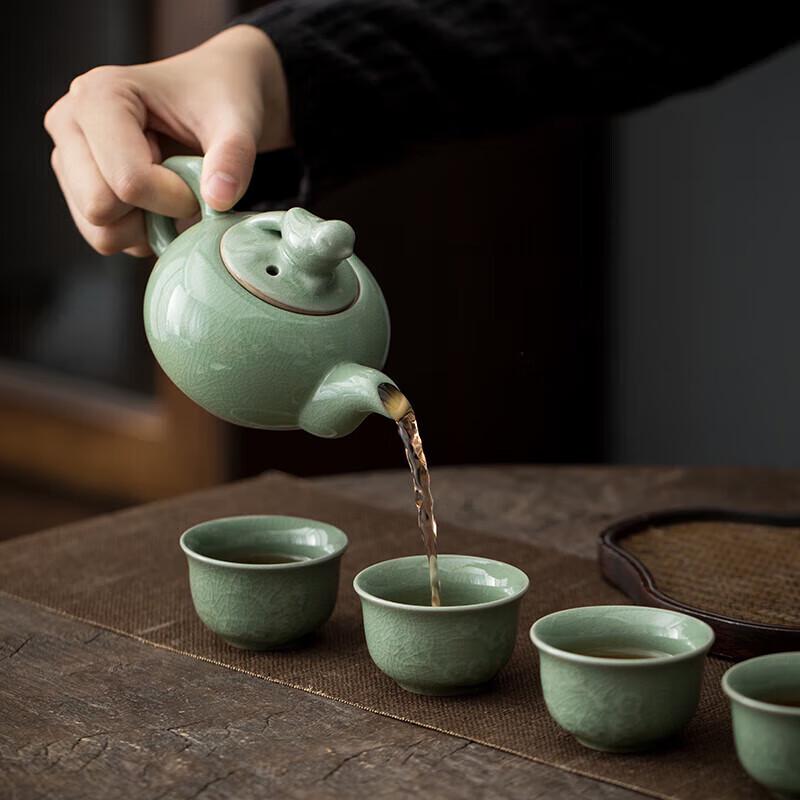 Ru Kiln Style Ceramic Travel Tea Set