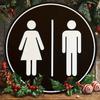 2d Flat 20*20cm, "Men's and Women's Bathroom Logo" Wall Decoration, Classic Style Circular Wooden Logo, Indoor Wall Decoration, Classic Bathroom Logo.