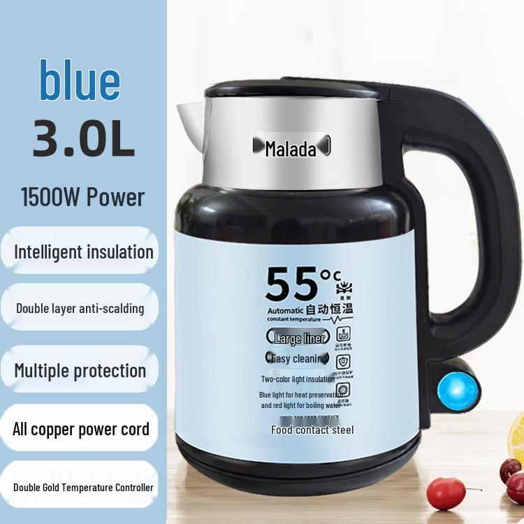 Wanlida 2L Smart Stainless Steel Anti-Scald Electric Kettle with Heat Preservation