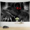 Rotäugiger Totenkopf-Wandteppich, Wandbehang, Horror, psychedelische Hexerei, abstraktes Wohnheim, Wohnzimmer-Dekor