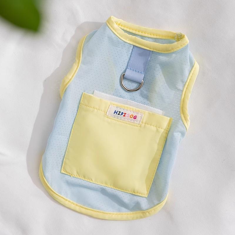 

Одежда для питомцев Тонкий дышащий ледяной шелк в котенка прохладная одежда на двух лапах Средняя и маленькая собака Бигбер собака кошка одежда XL (recommended weight 12-7.5kg) бонди синий