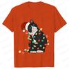 Fashion Trendy T Shirt Short Sleeve Tees for Unisex Funny Christmas Lights Cat T Shirts Female Korean Casual Streetwear Tshirt
