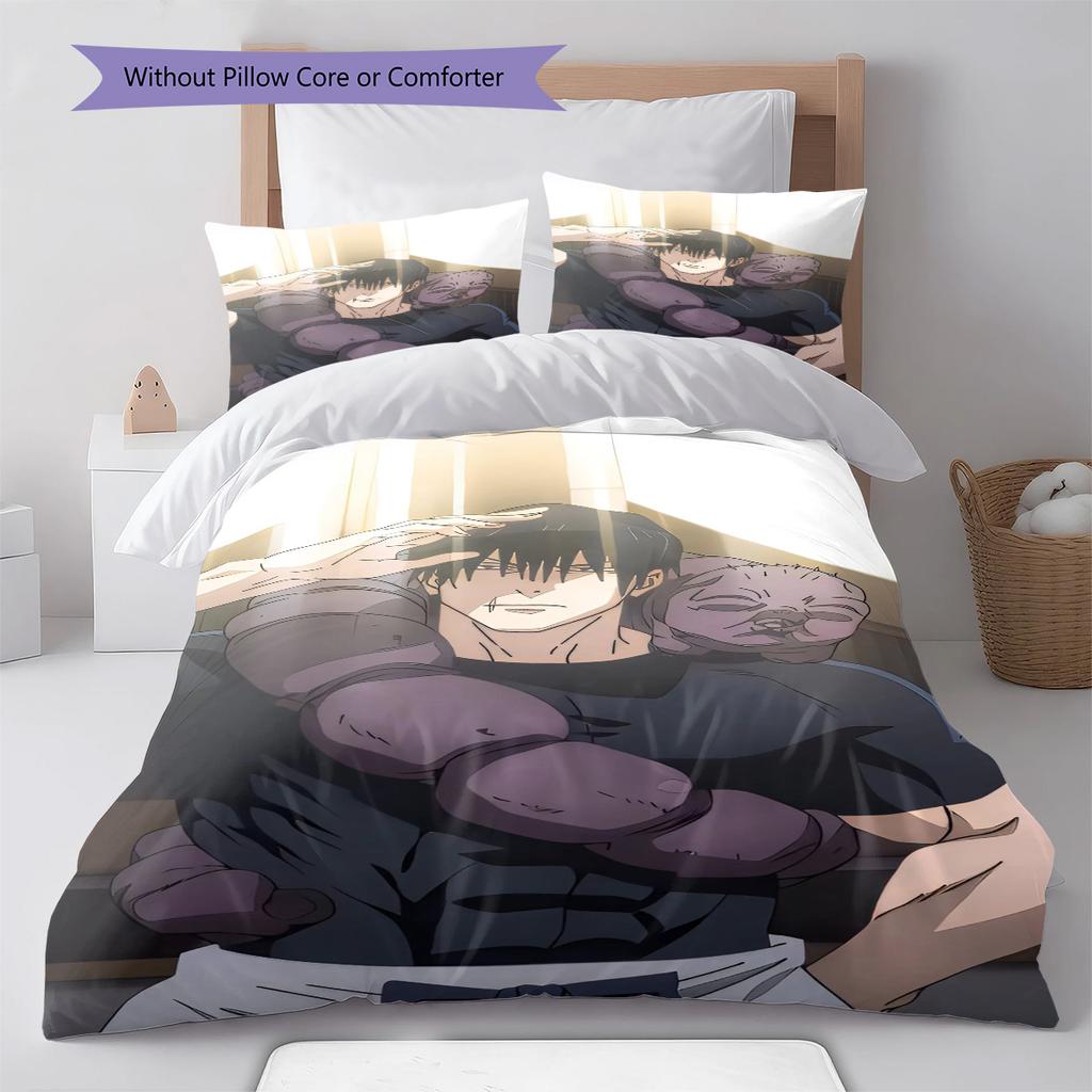 Jujutsu Kaisen Bedding Set Duvet Cover Polyester Bed Set Comforter Cover Pillowcase Twin Full Queen Soft Zipper -QJY