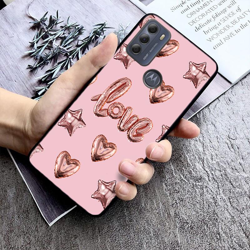 

Gold Rose Love Heart Phone Case For Motorola G Stylus 5G G Play G35 G45 G54 G24 G86 G04S E13 E14 E32 E32S Moto G45