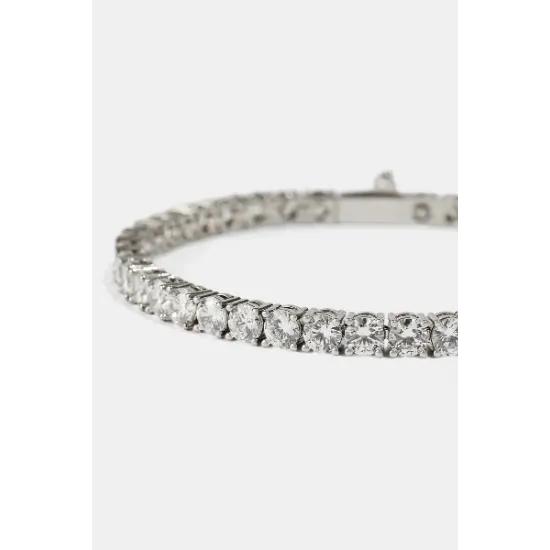 Runder Schnitt Tennisarmband in Weißgold 5 mm Bestefreund Geschenk Hochzeitsjubiläum Geburtstag Vatertag, Valentinstagsgeschenk für Ehemann
